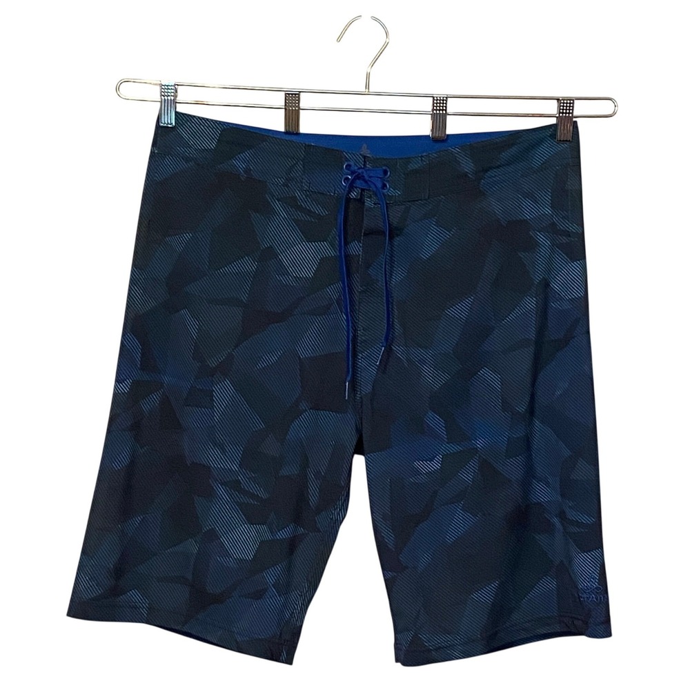 Prana Mens Sediment Board Shorts Size 35 Blue Surf Beach Swim Trunks UPF 50+